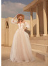 Strapless Beaded Sequined Lace Organza Gorgeous Wedding Dress